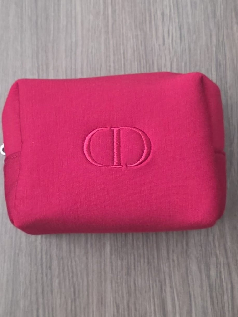 Dior Fuchsia Embroidered CD Cosmetic Pouch